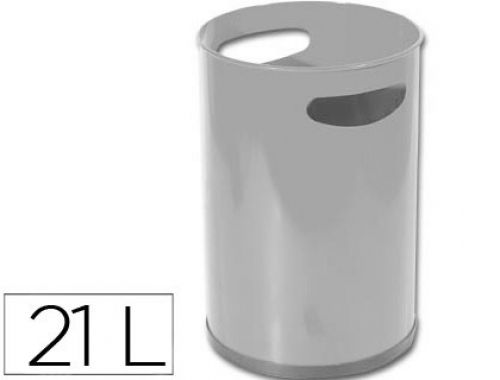 Cesto de papeis sie metalico com pegas cinza capacidade 12 litros 32x21 cm , Sie , 23322 , 